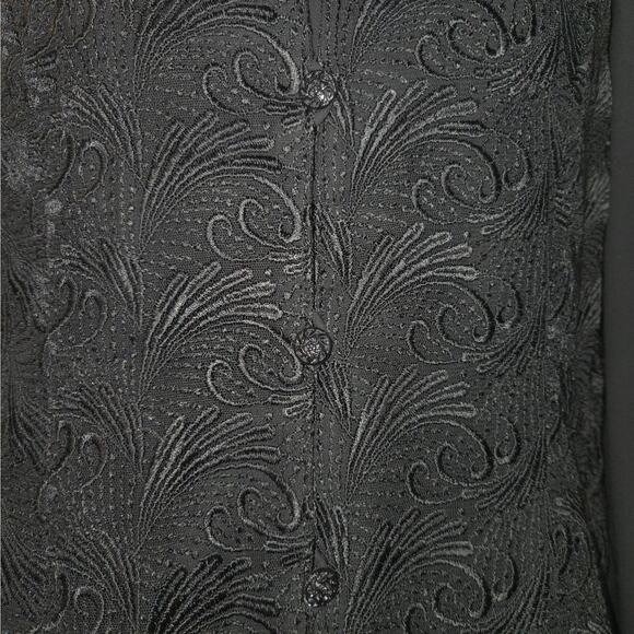 Julibone Womens Size 9 Blouse Black Neutral Career Embroidered Goth Whimsigoth - Picture 4 of 13